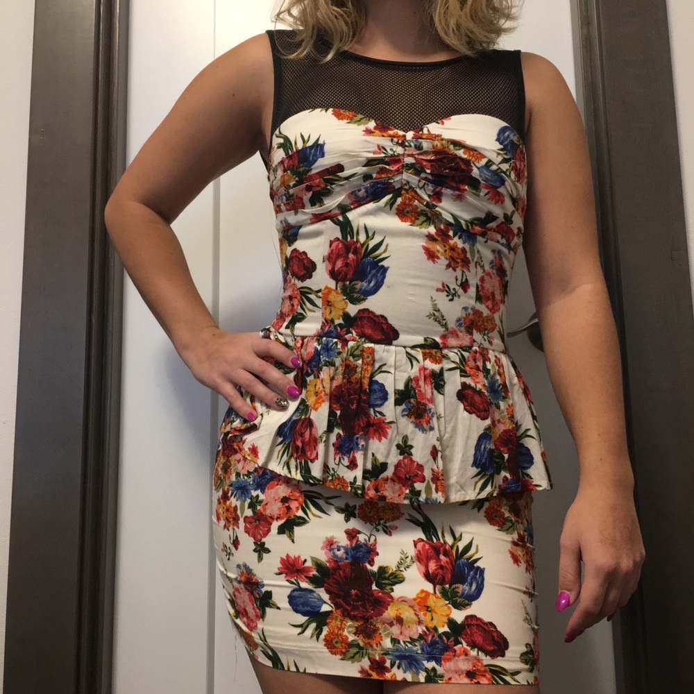 Floral peplum dress